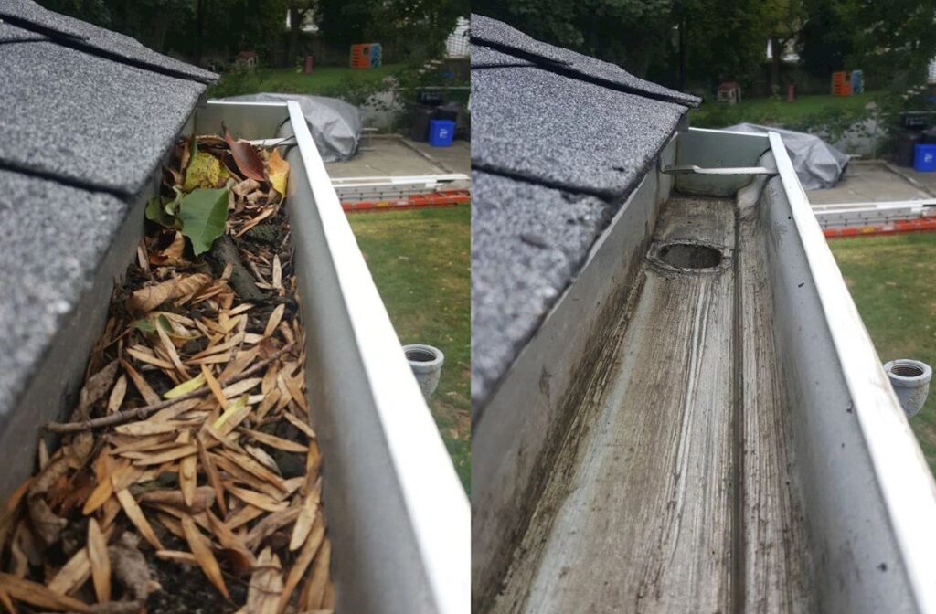 Gutter Cleaning Kitchener - Before and After